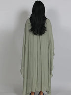 Maxi Dress Women's Dresses Batwing Sleeve Beige Ruffle Tie Neck Pleated Oversized Woman Clothes Casual Wear Summer Outfit