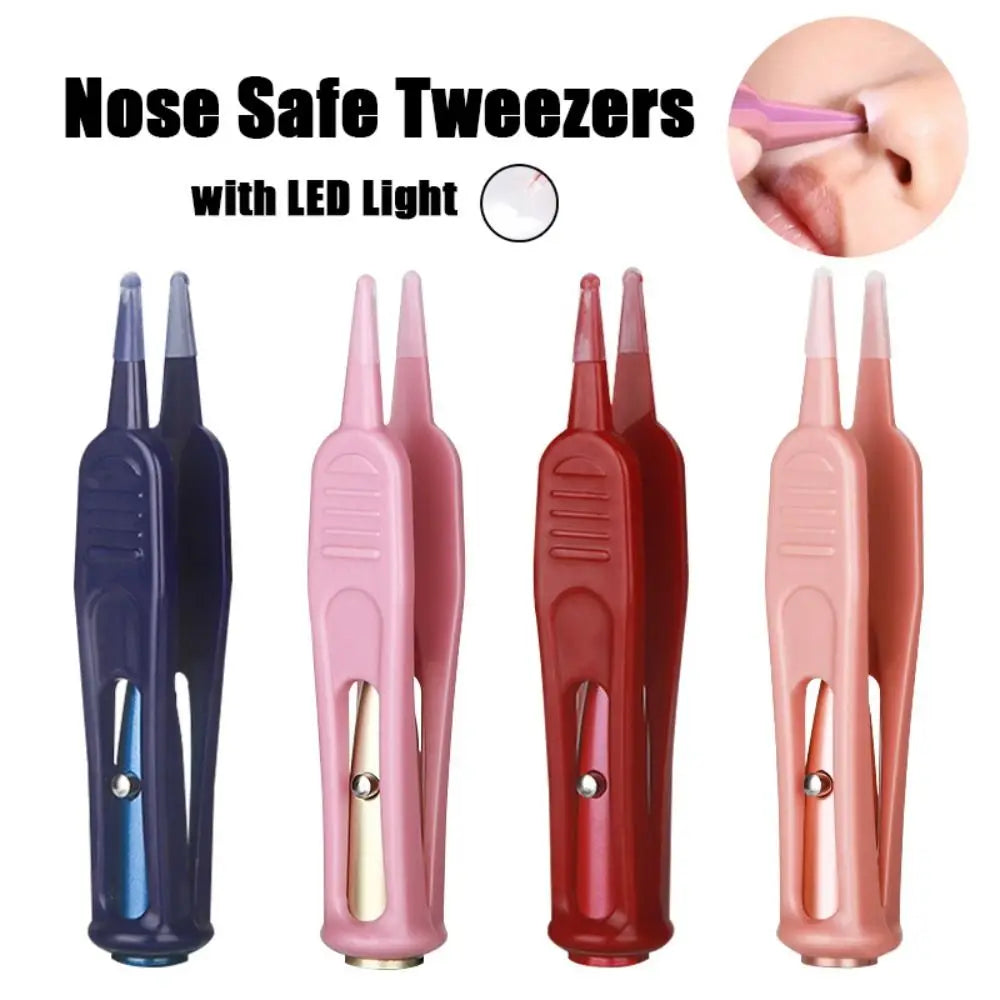 1PC Baby Dig Booger Clip Infants Clean Ear Nose Navel Safety Tweezers Safe Forceps Cleaning Supplies Forceps With LED Light Main image