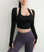 Cloud Rise Women Yoga Shirts Sports Workout T-Shirt Sexy Girl Long Sleeve Blouse Gym Fitness Crop Top Autumn Winter Sportswear