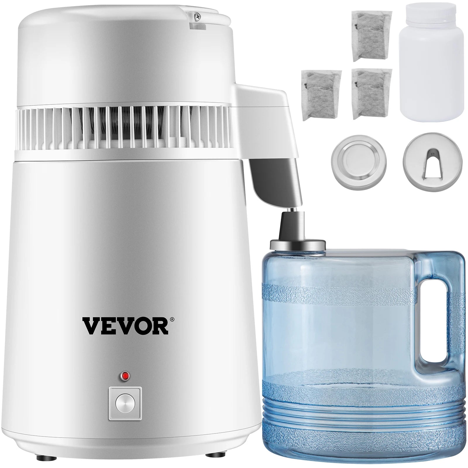 SucceBuy 4L Water Distiller Purifier Filter Dispenser Heating Drinking Bottle Softener 304 Stainless Steel Home Appliance Main image