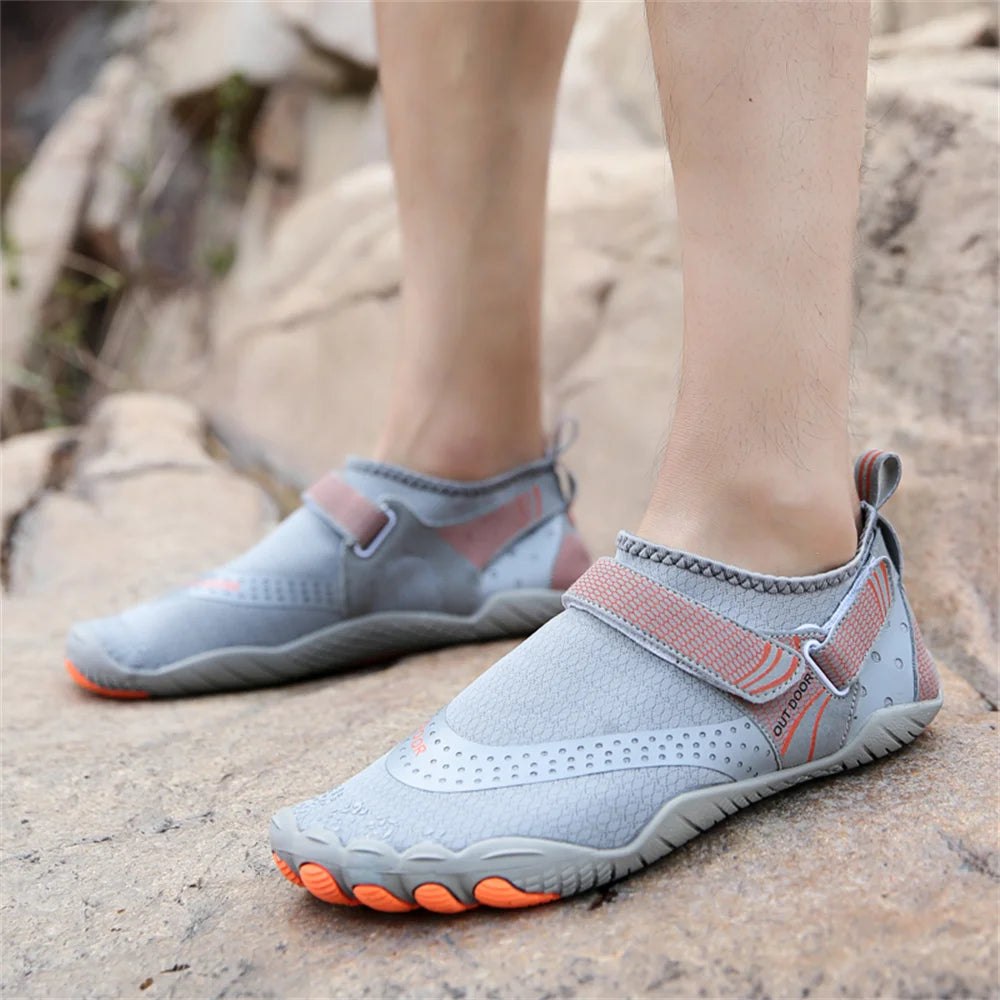 Men Women Water Shoes Quick Dry Non-Slip Five Finger Shoes Outdoor Wading Swimming Barefoot Aqua Shoes Lightweight Sneakers