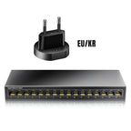 AMPCOM Network Switch 16 Ports Switch Ethernet 1000Mbps Gigabit High Performance Smart Switcher RJ45 Hub Internet Injector