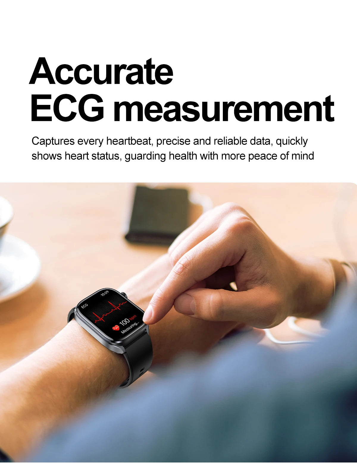 New Health Watch Uric Acid Blood Pressure Blood oxygen Body Analysis Body Fat SmartWatch ECG+PPG Bluetooth call Clock Women Men