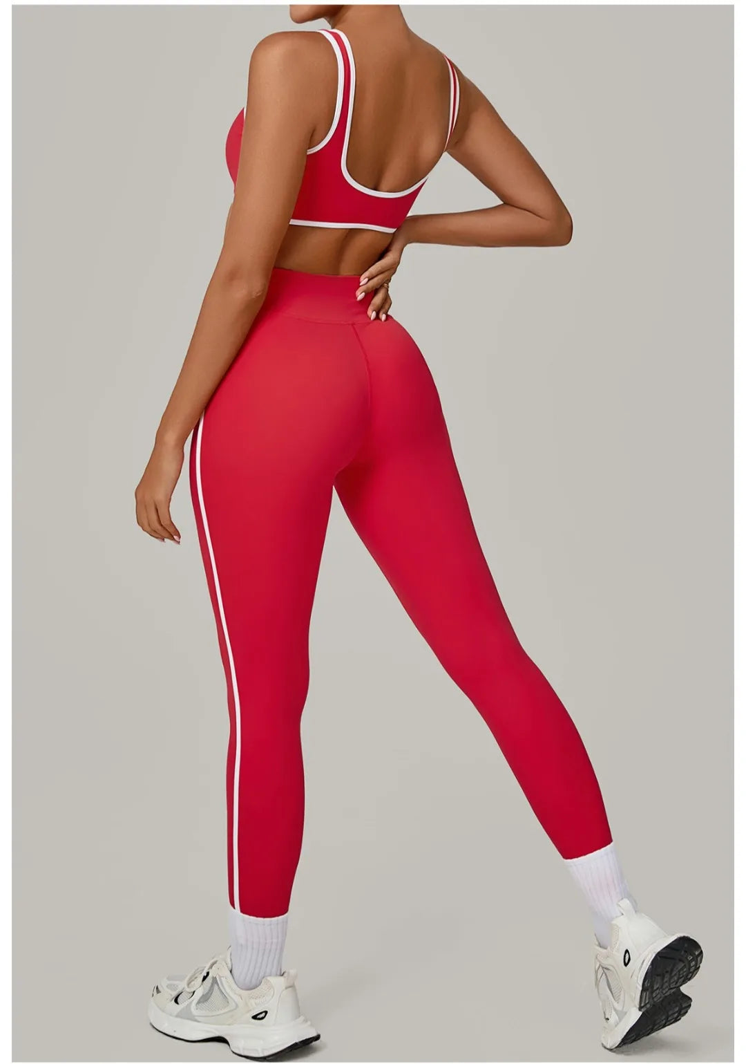 2PCS Women's Yoga Set High Waist Peach Hip Removable Padding Sports Bra Pants Fitness Suit Running Workout Gym Leggings Yoga Set