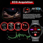2026 New Accurate Body Health analysis Smart Watch Men ECG Blood lipids Uric acid Blood Pressure Body Fat Voice Call Smartwatch