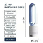 2026 Ultra-Silent Bladeless Fan Air Purification & Circulation Tower Fan for Dormitory Desk Floor Bedroom