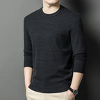 2025 New Men's Casual Sweater Round Neck Long Sleeve Knitted Sweater Diamond Pattern Fashion Versatile Top 2029