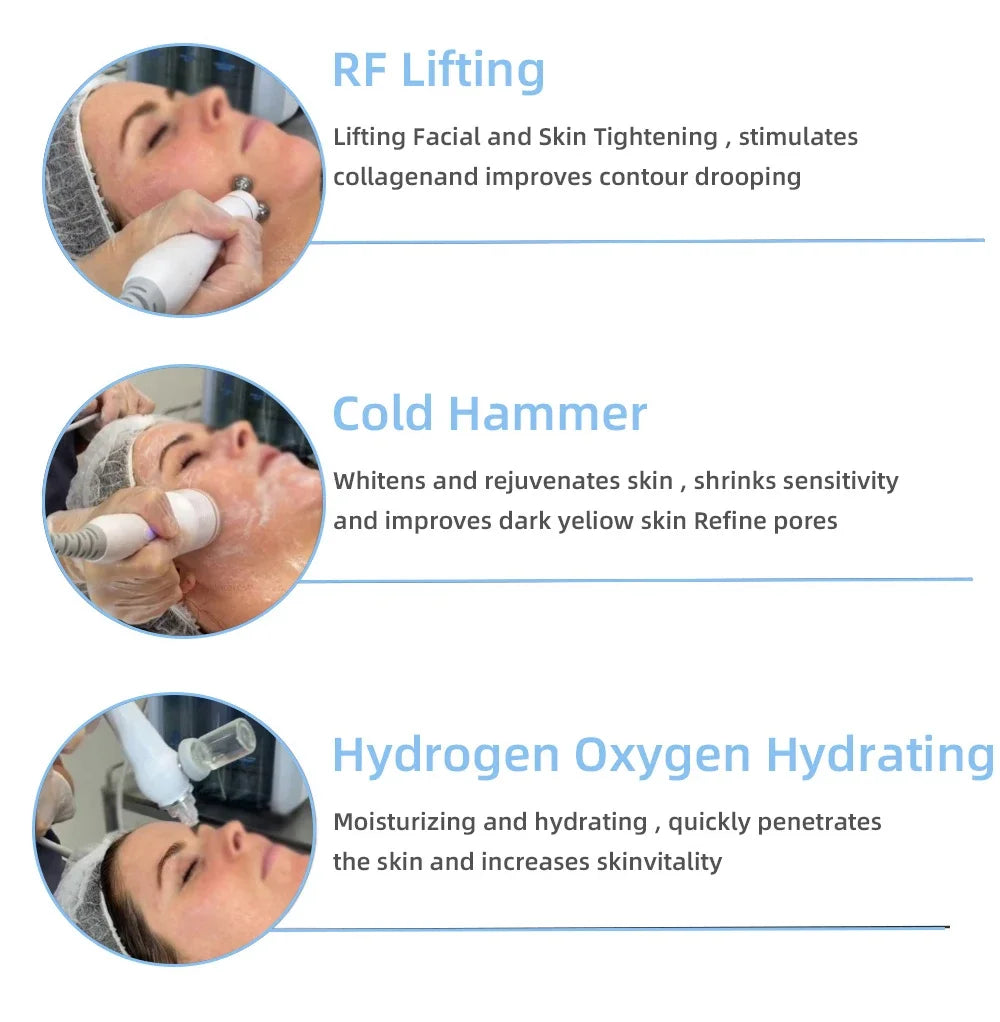 7 In 1 Water Oxygen Small Bubble Machine professional Hydra Water Dermabrasion Beauty Instrument Facial Spa Skin Care Skin Clean