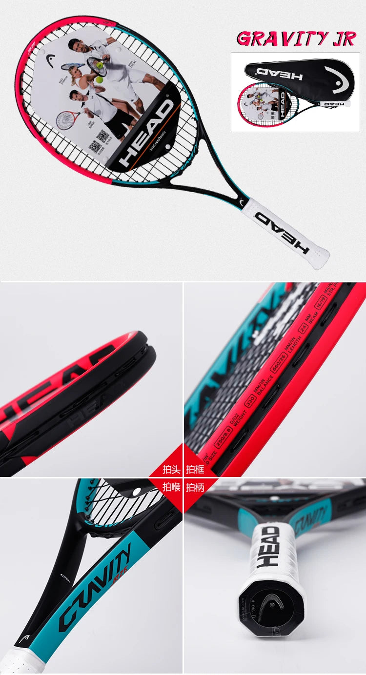 HEAD 2026 New Carbon Tennis Racket for Men Women Tenis Raquete Blue