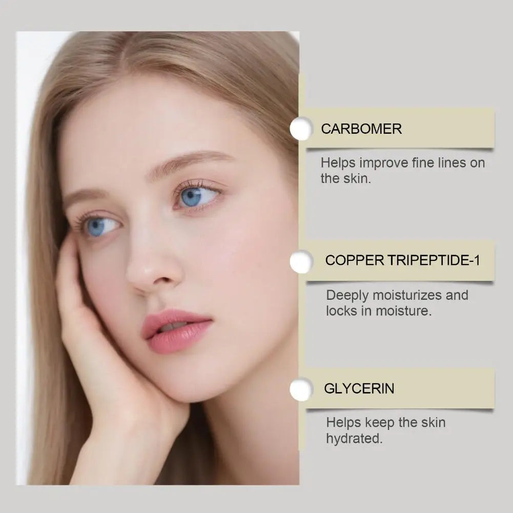 Copper Peptide Serum Anti Wrinkle Remover Antioxidant Tighten Skin Barrier Repair Deep Hydration Hyaluronic Acid Face Serum
