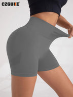 CZGUKE Ladies' outdoor sports shorts fitness pants gym warm-up yoga pants high-quality tight jogging shorts and cycling shorts