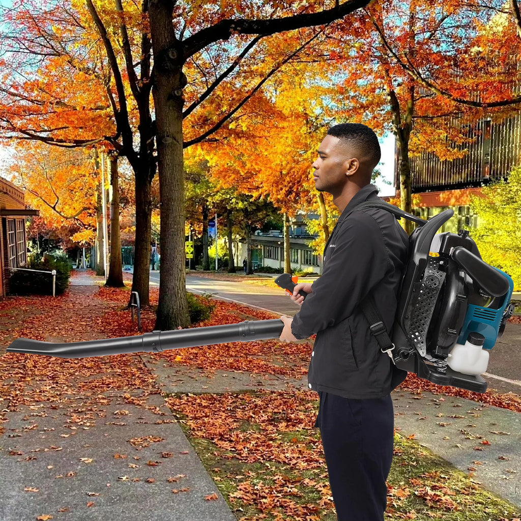 75.6CC 4-Stroke Gas Backpack Leaf Blower, 2600W 498FT with Cruise Control, for Lawn Yard Debris Cleaning, Commercial & Home Use