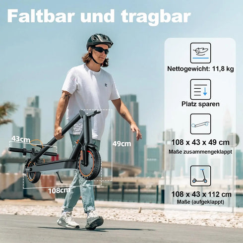 Todimart T3 ABE adult electric scooter, 36V 7.8AH, peak power 500W, 25-35KM, 8.5-inch honeycomb tires, urban electric scooter