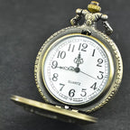 Retro Charm Neutral Handsome Fashion Dragon Carving Quartz Pocket Watch Steampunk Men's and Women's Necklace Pendant Gift