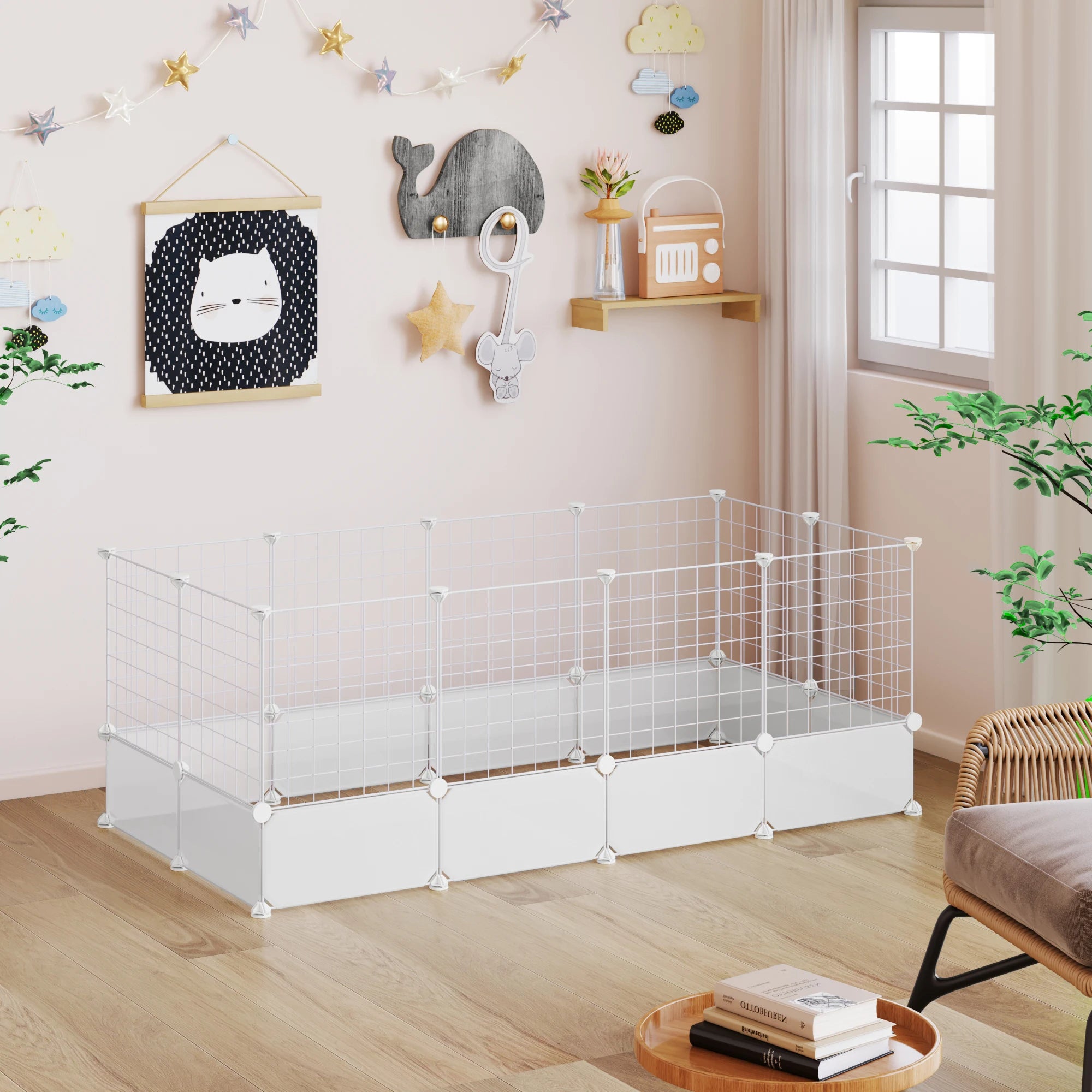 EUGAD DIY Pet Fences Foldable Cat Dog Cage Security Guard Puppy Kennel House Exercise Training Kitten Home for Rabbits Guinea Pig Main image