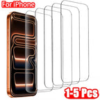 1-5Pcs Tempered Glass for iPhone 17 Air 16 15 14 13 12 11 Pro Max Screen Protectors for iPhone 7 8 6 16e X XS XR Protective Film