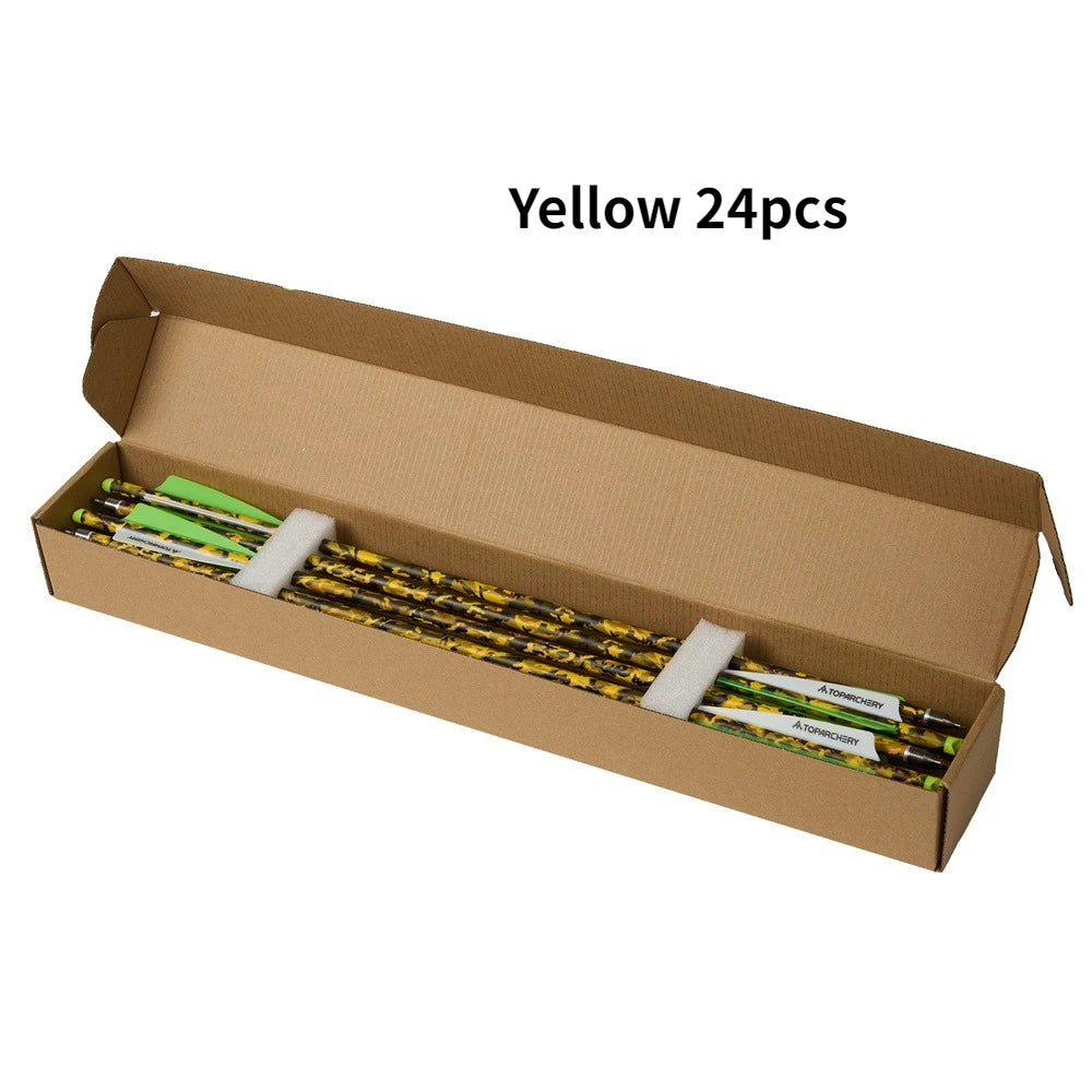 6/12/24pcs 20'' Archery Crossbow Bolt Carbon Arrow with 4-inch Feather ID7.6mm  Outdoor Hunting Sports Practice Crossbow Arrows