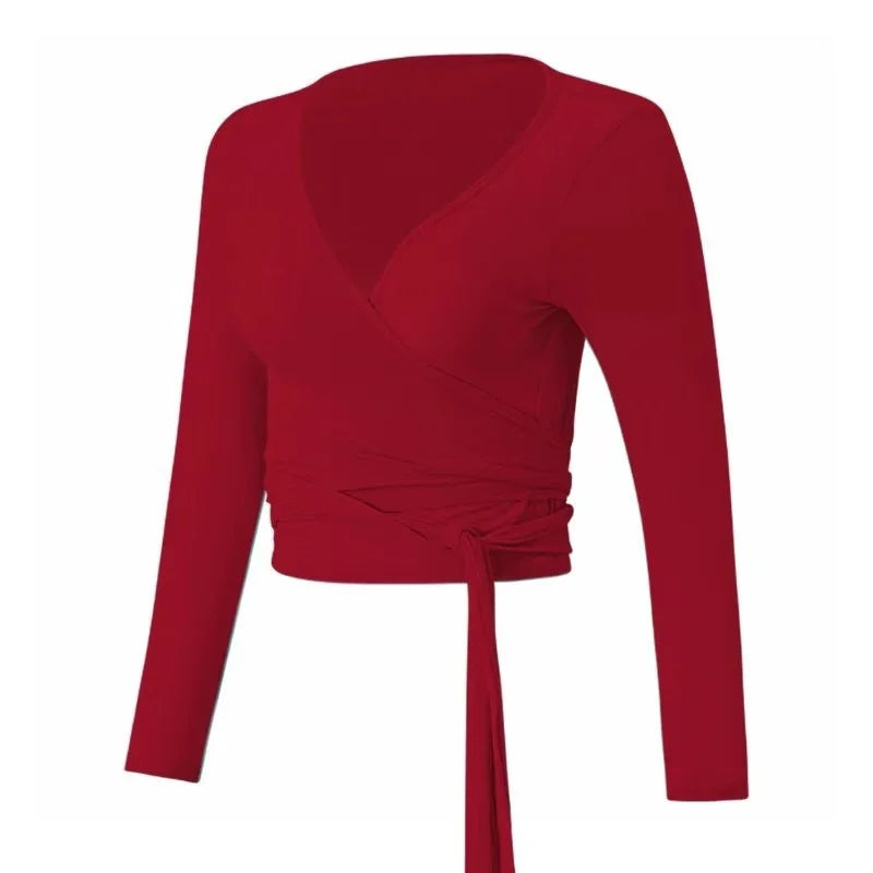 Yoga Clothing Cover-up for Women with Cross Straps, Slim Fit Sports Top, Fitness Long-sleeved and Beautiful Pilates Clothing