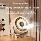 New Misting Fan Humidifying Rapid Cooling Hanging Hole Low Noise Digital Display Button Controlled Speed Fine Absorbable