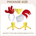 Chicken Costume Kit Eye Catching Novelty Dress up Photo Booth Props Cosplay for Thanksgiving Party Events Performances Pretend