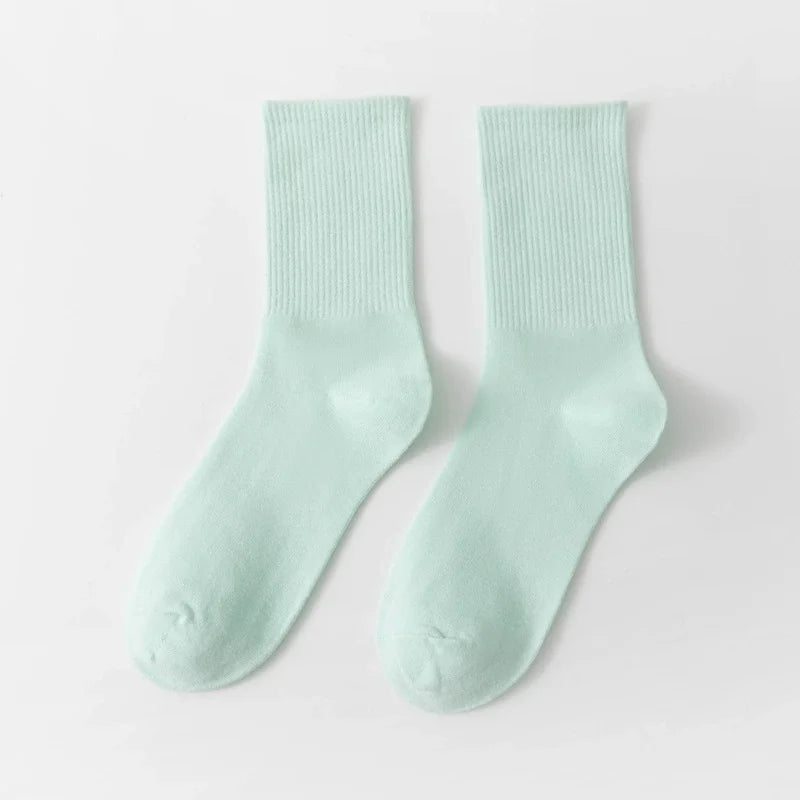 33 Colors Summer Cotton Soft Socks Happy Colorful Women's Mid-tube Stocking Fashion Trend Red Green Ankle Sox Autumn Hosiery