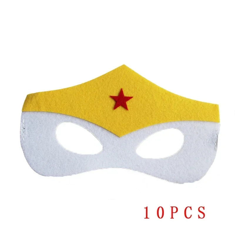 32/28/10 Pcs/Lot Superhero Mask Cosplay Christmas Halloween Kids Adult Carnival Party Props Children's Birthday Felt  Masquerade