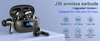 Wireless Headphones,Bluetooth 5.3 Stereo Earphones in Ear with 4 ENC Mic Clear Calls,Noise Cancelling Ear Buds,48H battery life.