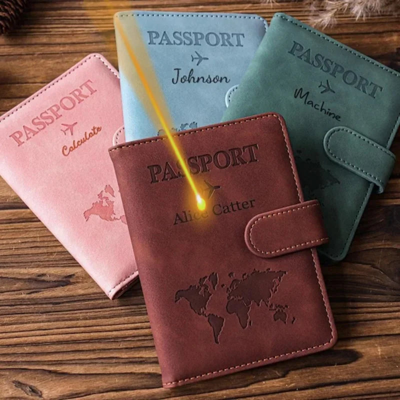 Custom Passport Cover Monogrammed Engraved Name Passport Cover Case Holder Wedding Bridesmaid Groomsman Gift Passport Wallet