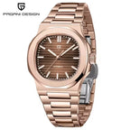 PAGANI DESIGN New Sporty Elegance Mechanical Watch Sapphire Seagull ST16 Movt Man watch Stainless Steel Luminous Men's Watches