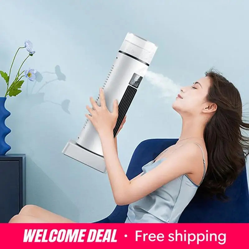 NEW Cold Air Fan Cool Air Fan Persona Air Conditioner Adjustable Speeds Humidifier Cool Gadgets with Timer & Remote Secondary image