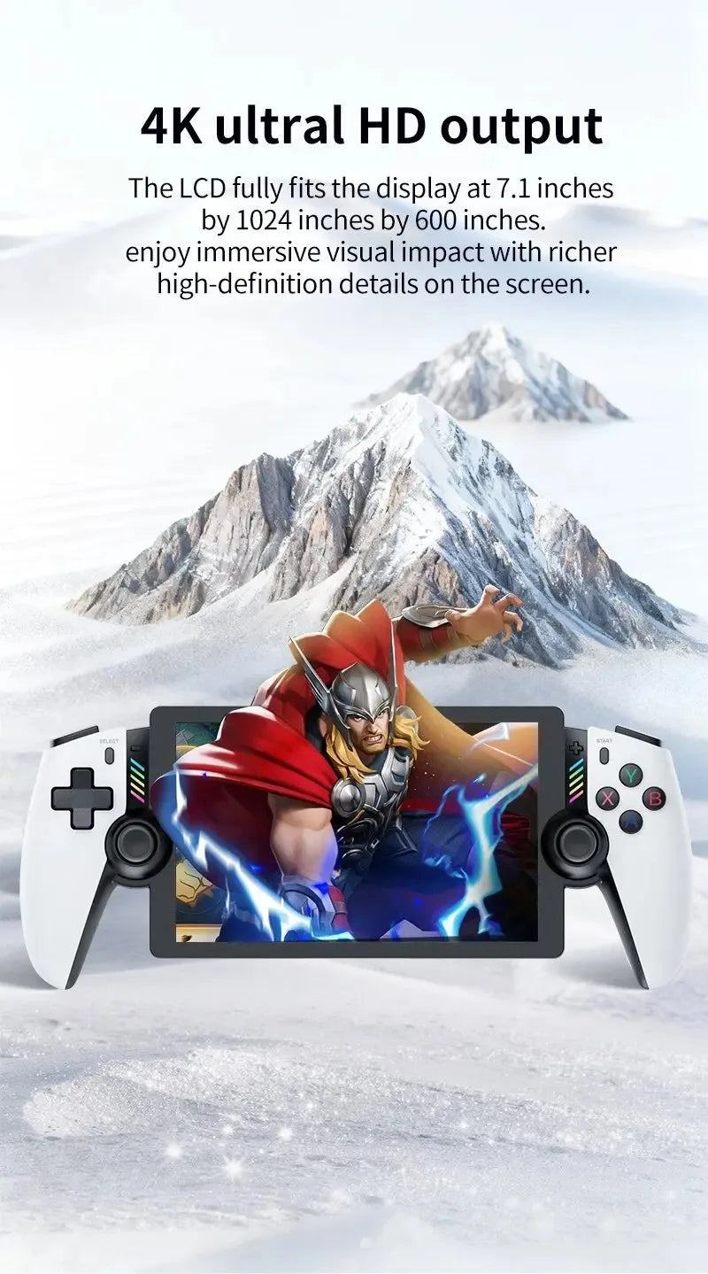 M28 Retro Handheld Video Game Console, 7.1-inch screen, 30+ emulators for PS2/PS1/PSP, 3D dual analog sticks [God of War Classic