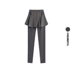 DRUR Women's 2-in-1 Sports Skirt Pants Pocket High Waist Yoga Women’s Sports Leggings Gym Running Tennis  Yoga Pants Y2K