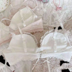 Lolita Girls Lace Padded Bra Sets Women Underwear Intimates Bralette Lingerie Japanese Ruffled Sweet Sexy Thin Cup Panties