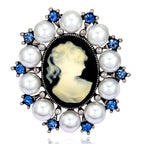 Vintage Victorian Design Queen's Cameo Brooch Pin, Antique Wedding Beauty Jewelry Gift, Elegant Style