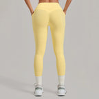 Women's Gym High-waisted High-stretch Yoga Pants with Side Pockets Leggings Workout Running Tights Quick-dry Fitness Trousers