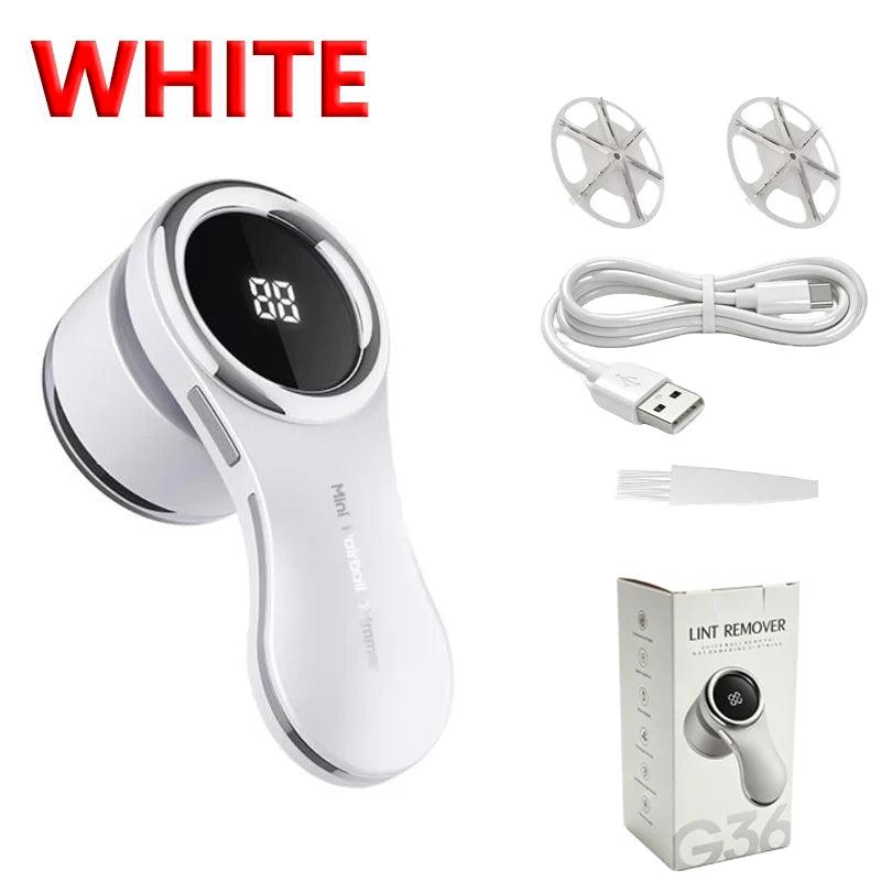 Electric Lint Remover Fabric Shaver LCD Display USB Rechargeable Portable Clothes Fuzz Remover Hair Balls Trimmer for Home