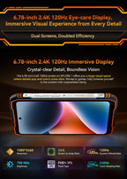 Blackview XPLORE 1 Outdoor Mobile Phone, 5G Waterproof Rugged Smartphone Android 15, 6.78'' 2.4K Display, 16GB+512GB, 20000mAh