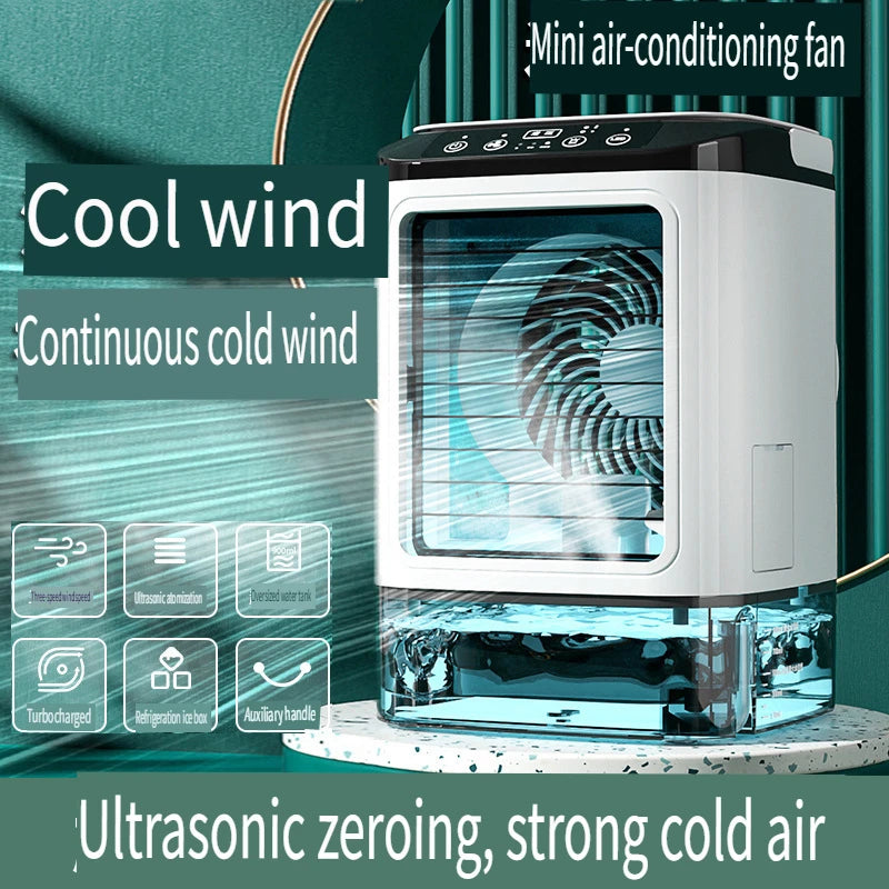 Quiet 3-Speed Portable Air Conditioner Mini Evaporative Cooler Humidifier for Bedroom