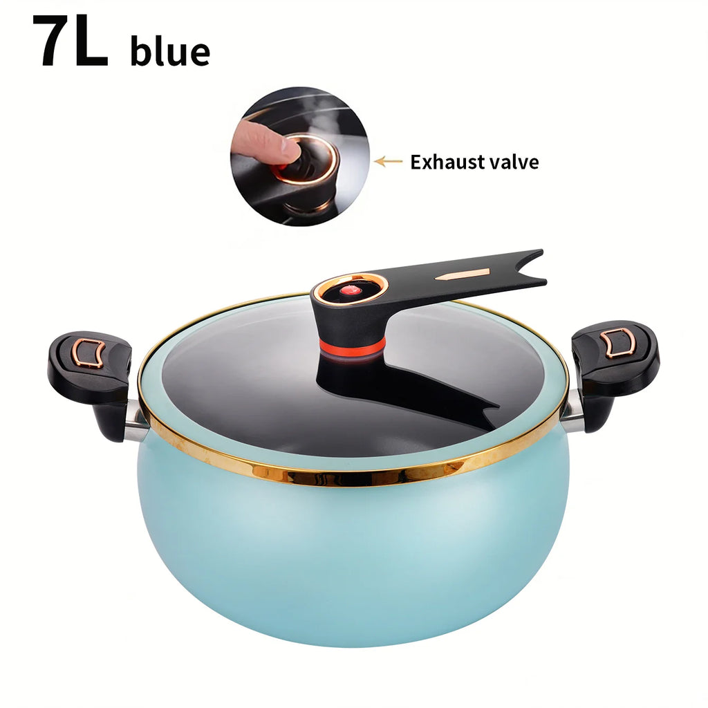 1 Piece of Fat Daddy Micro Pressure Cooker, 7L Large Capacity, 26cm, Suitable for Home Use, Multi-Functional Non-Stick Pot for Stewing and Cooking Soup, Compatible with Induction Cookers and Gas Stoves