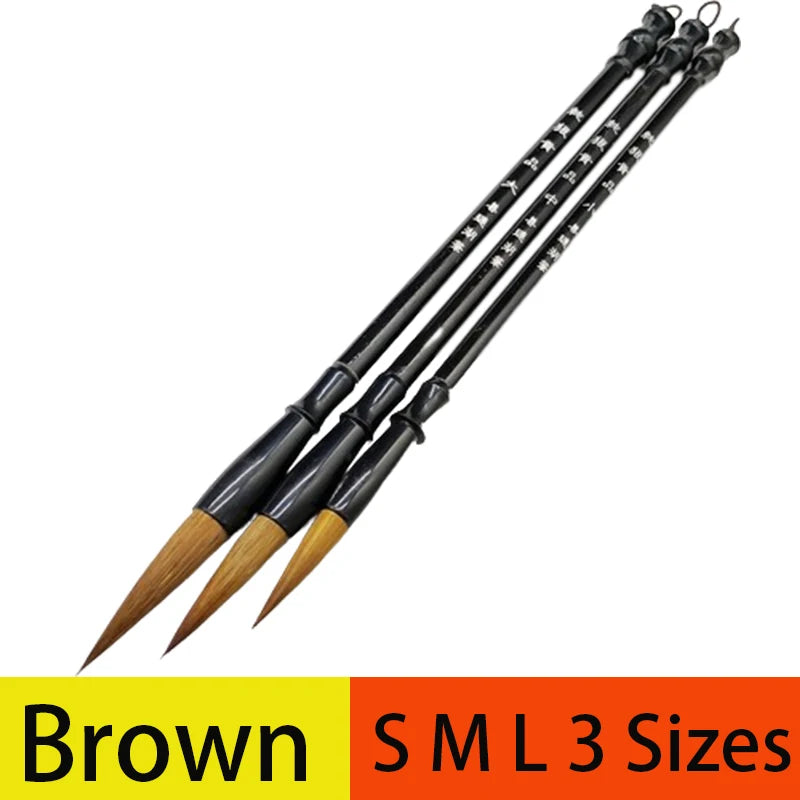 6Pcs Chinese Calligraphy Brush Writing Brush for Drawing Painting Brush (Large, Medium, Small Size)
