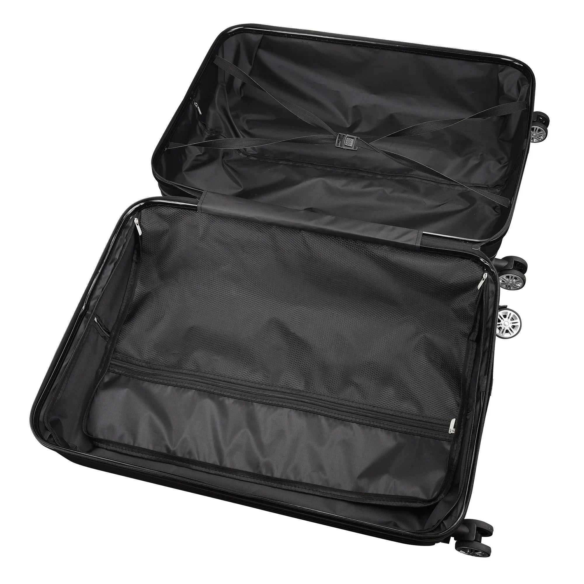 Anajqaqia Black Suitcase Set 3 Piece Luggage Set with Trolley Handle, Double Wheels and TSA Lock, Travel Suitcase Set