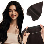 TESS Wire Hair Extensions Invisible Straight Wire Remy Human Hair Extensions with Transparent Line Clip In Hair Weft For Women
