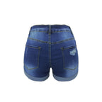 Washed Ripped Mid-waist Denim Shorts.Comfortable Short Jeans with A New Style of Personalized Street Fashion for Women in Summer