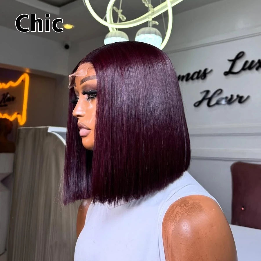 260% Density Real HD 5x5 Lace Closure Wigs Super Double Drawn Vietnamese Virgin Hair Short BOB Wig Glueless Pre Plucked Lace Wig