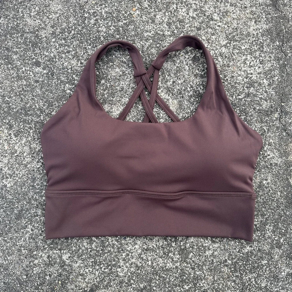 Solid Color Soft Tight Gym Yoga Underwear high strength shockproof Women Cross Back Fitness Bra Sport Top Comprehensive Butter