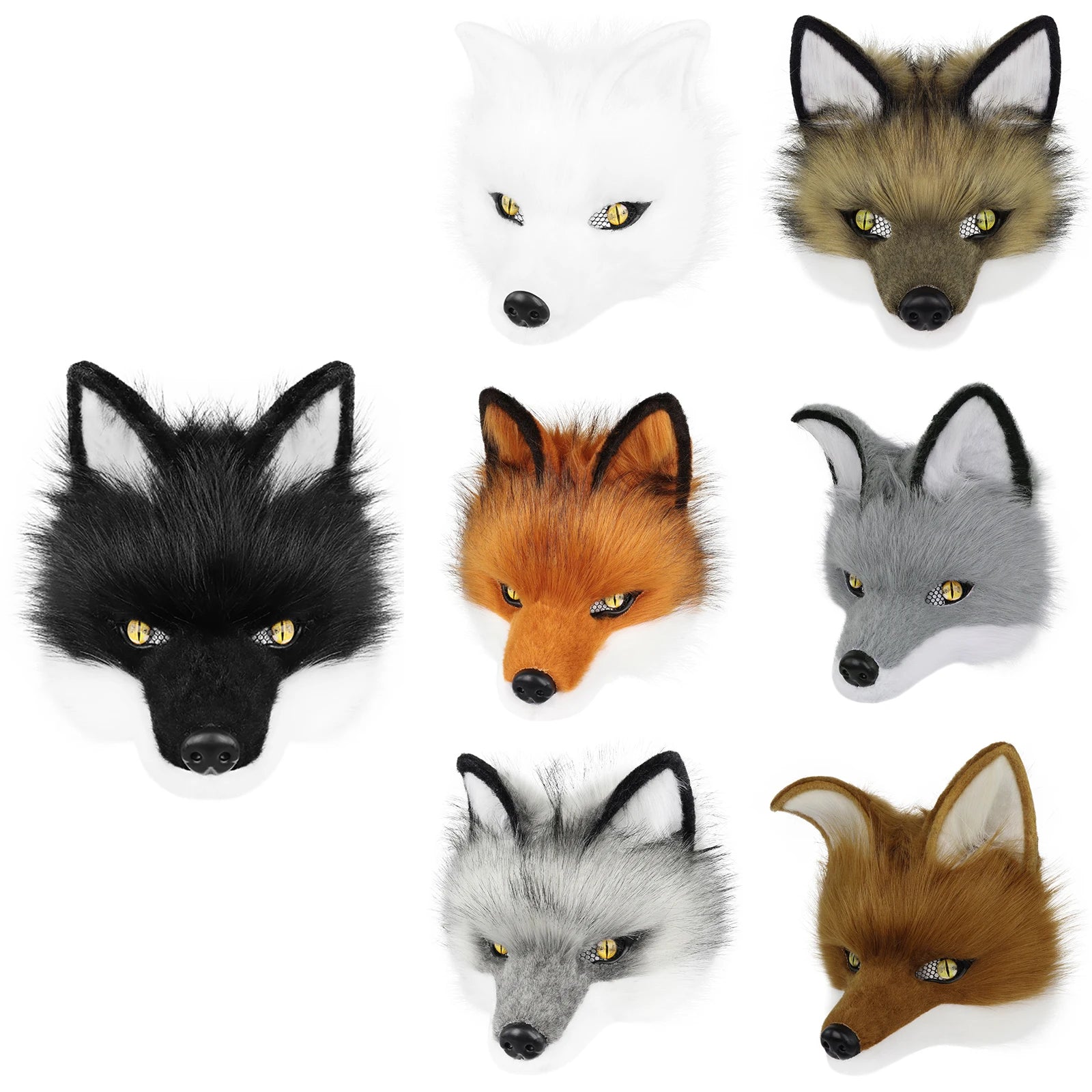 Wolf Mask Half Face Animal Dog Fox Werewolf Masks for Halloween Party Cosplay Costume Props Main image