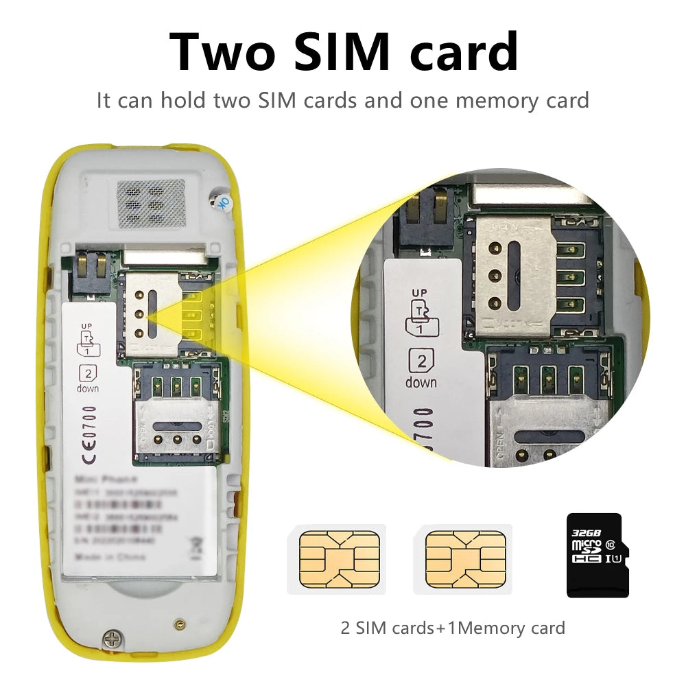 SERVO BM10 Mini Mobile Phone 2 SIM Card Bluetooth Earphone Voice Changer Dialer Low Radiation Sound Recording Small Cellphone