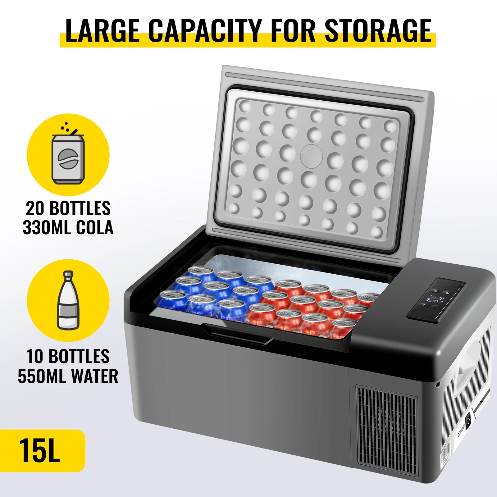 Sihao Mini Fridge Refrigerator Portable Car Freezer 15L/20L 12V/24V Compressor Cooler for Traveling Camping Outdoor Activities