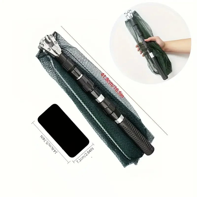 1Ultra-lightweight Foldable Fishing Net - Durable Aluminum Alloy Telescopic Handle - Ideal for any fishing adventure - Essential
