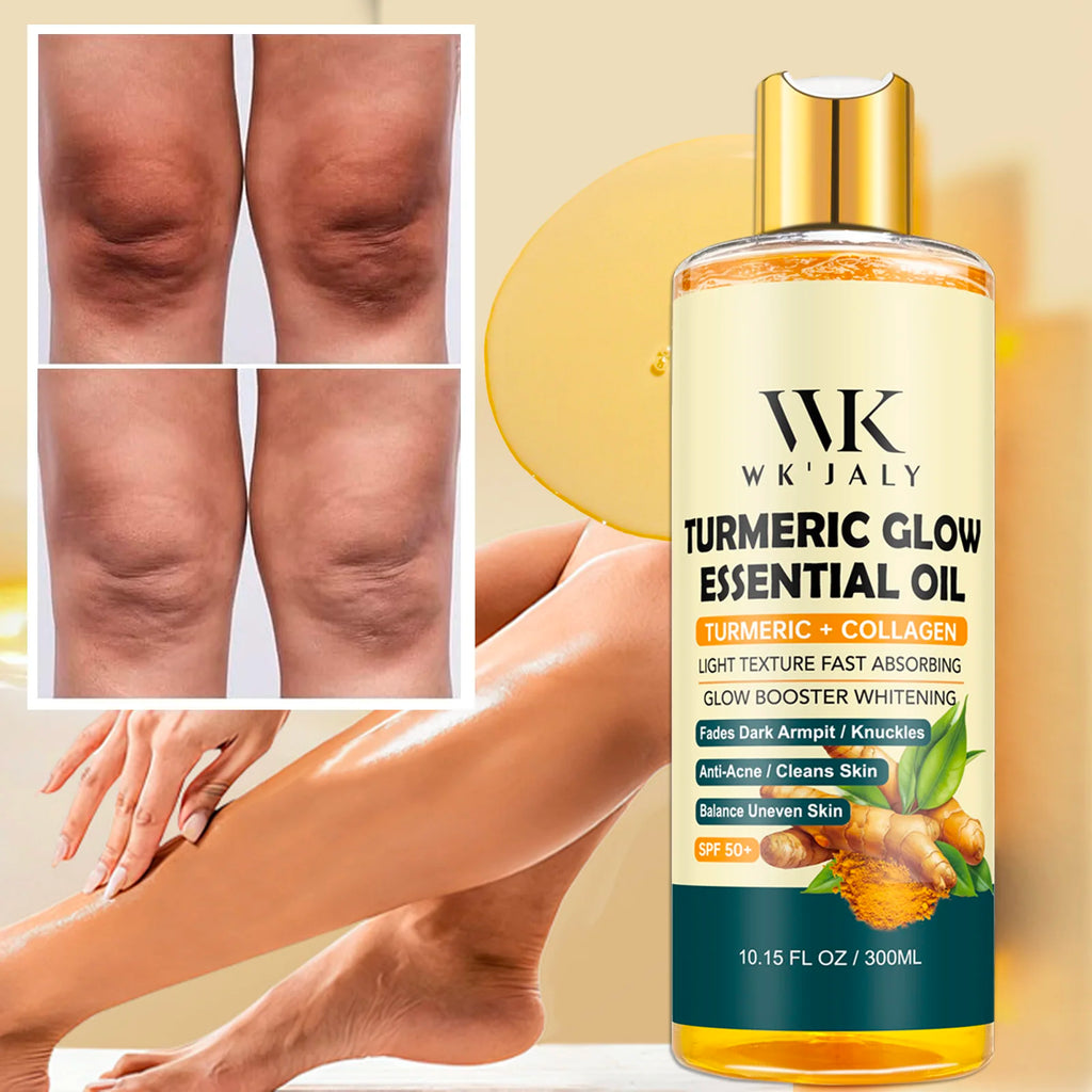 WK JALY Turmeric Glow Essential Body Oil, Moisturizing, Whitening, Fades Dark Armpit, Knuckles, Anti-Acne, Balance Uneven Skin